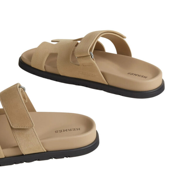 Hermes Chypre Sandal Beige Suede - Imagem 4